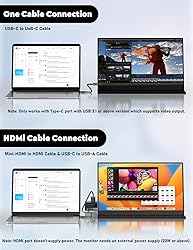 KEEPTIME Portable Monitor, 15.6inch 1080P FHD