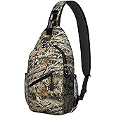 Hunting Camouflage Camo Forest Sling Bag for Women Men Small Crossbody Sling Backpack Travel Hiking Daypack Chest Shoulder Bag