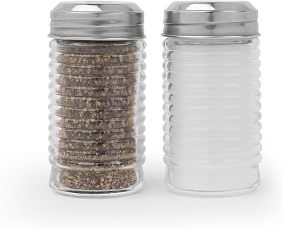 Salter Beehive Salt & Pepper Shaker Set 2 BPA Free Glass Screw Cap Lid