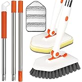 Bathroom Cleaner Brush，3-in-1 Shower Cleaner Brush with 3 Different Function Cleaning Heads Scrub Crush for Cleaning Bathroom