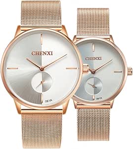 Couple Watch Men and Women Pair Quartz Watches Casual Stainless Steel Mesh Strap Fashion Watches