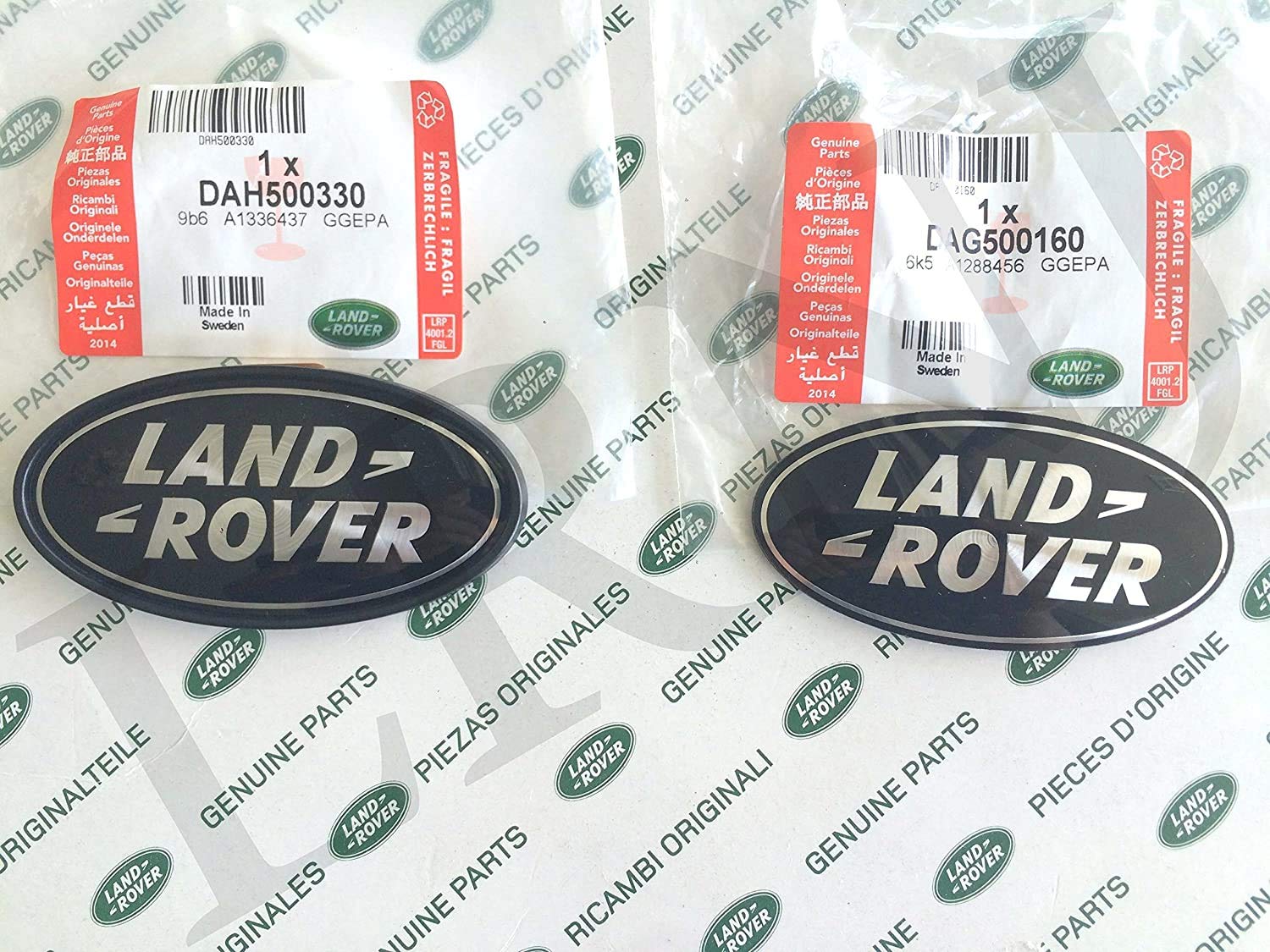 Genuine Land Rover Discovery 2 Front Grille Badge – Black On Silver, OEM Part DAG500160
