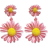 Daisy Earrings Colorful Daisy Flower Dangle Earrings for Women Cute Boho Earrings 70s 80s Earrings Jewelry Gifts for Women Trendy