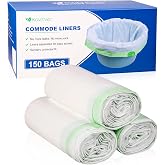 150 Pcs Bedside Commode Liners for Potty Chair Liners Disposable Adult | Portable Commode Toilet Bags Fits Bedside Toilet &amp; Bed Pan Liners - Reduces Odor, No Bucket Cleaning, Caregiver Needs