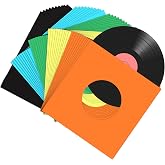 Eaasty 50 Pcs 7 Inch Vinyl Record Sleeves 45 RPM Paper Covers, Colorful | Paper Inner Sleeves for Album Jacket Covers Collection Storage, Dust and Scratch Protection, Outer Sleeve Replacement