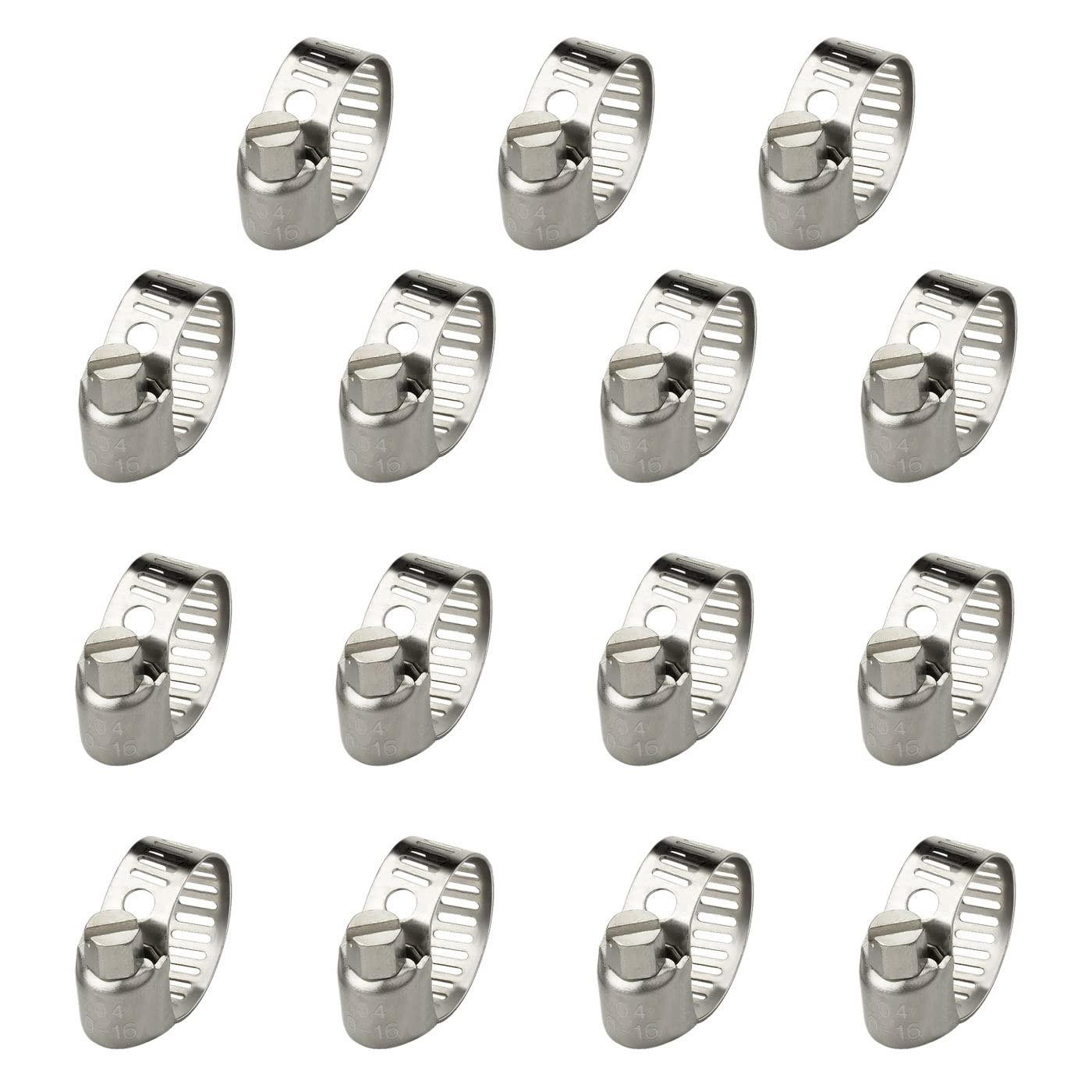 Profiwoab 15 pcs Large Size Hose Clips Adjustable Ducting Clamps for Securing Hoses and Pipes Tube