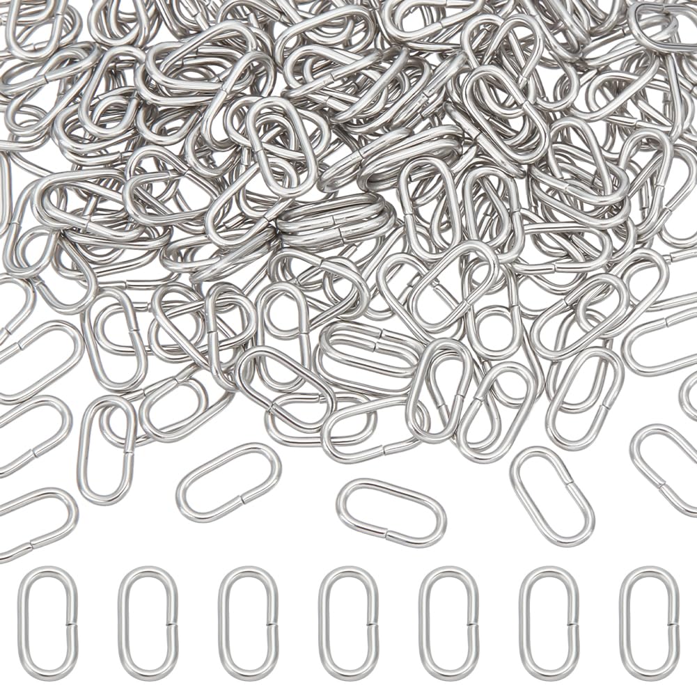 UNICRAFTALE about 200pcs Oval Linking Rings 304 Stainless Steel Link Connectors for Jewelry Making Oval Connectors Metal Jewelry Links Pendants for Jewelry Making 10x5x1mm