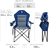 EVER ADVANCED Folding Camping Chair 160kg High Back Cup Holder Side Pockets view 3