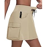 MIVEI Women's 16" 20" Hiking Cargo Skort Skirt - High Waisted Golf Dressy Casual Workout Sport Skirt with Liner Quick Dry