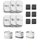 PETLIBRO 6 Packs Replacement Filters for Dockstream Cat Water Fountain PLWF105/PLWF115/PLWF106/PLWF116/PLWF005, 3 Months Set of Replacement Filters for Ultra Quiet Pet Water Fountain