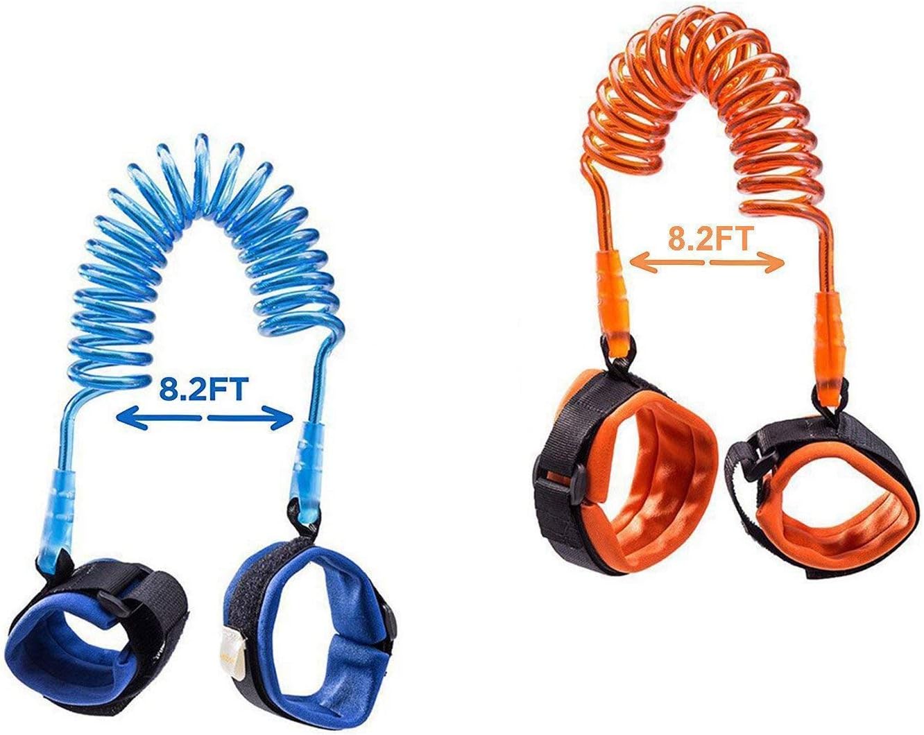 [2 Pack] Toddler Harness Walking Leash- Child Anti Lost Wrist Link - Child Safety Harness - 2.5M Orange + 2.5M Blue- Child Safety Wrist Strap