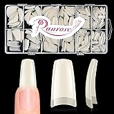 Ranrose 504PCS Fake Nails, French Tip Soft Gel Nail Tips 12 Sizes Acrylic Nail Kit Half Cover False Nails Manicure with Box for Nail Extensions Art White Press on Nails DIY Beginners