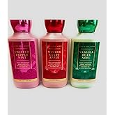 Bath and Body Works Holiday Traditions Christmas Lotion Gift Set of 3 Full Size Body Lotions: Vanilla Bean Noel, Winter Candy Apple, and Twisted Peppermint (Large 8 ounce bottles)