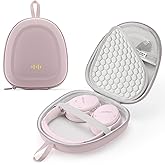 Headphone Hard Case Replacement for Bose QuietComfort Ultra QC45 QC35 QC25 QC15 QCSE Over-Ear Headphones, Super-Slim Upgrade PU Universal Portable Travel Organizer Bag (Pink)