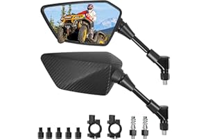 ESPLORATORI ATV Mirror, Multi-angle Side Rearview Mirrors for Bike Motorcycle ATV Scooter Cruiser with 8mm 10mm Bolt, 7/8" Handle Bar Mount Clamp Compatible with Suzuki Yamaha Honda Kawasaki Victory and More