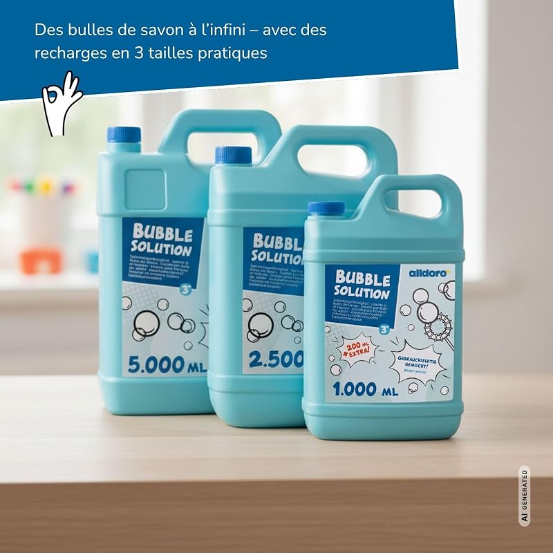 Liquide à Bulles de Savon, 1200 ML prêt à l'emploi en bidon