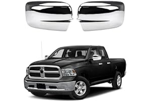 Chrome Side Mirror Covers Caps Compatible with 2009-2018 Dodge Ram 1500 and 2019-2024 RAM 1500 Classic Without Turn Signal Cu