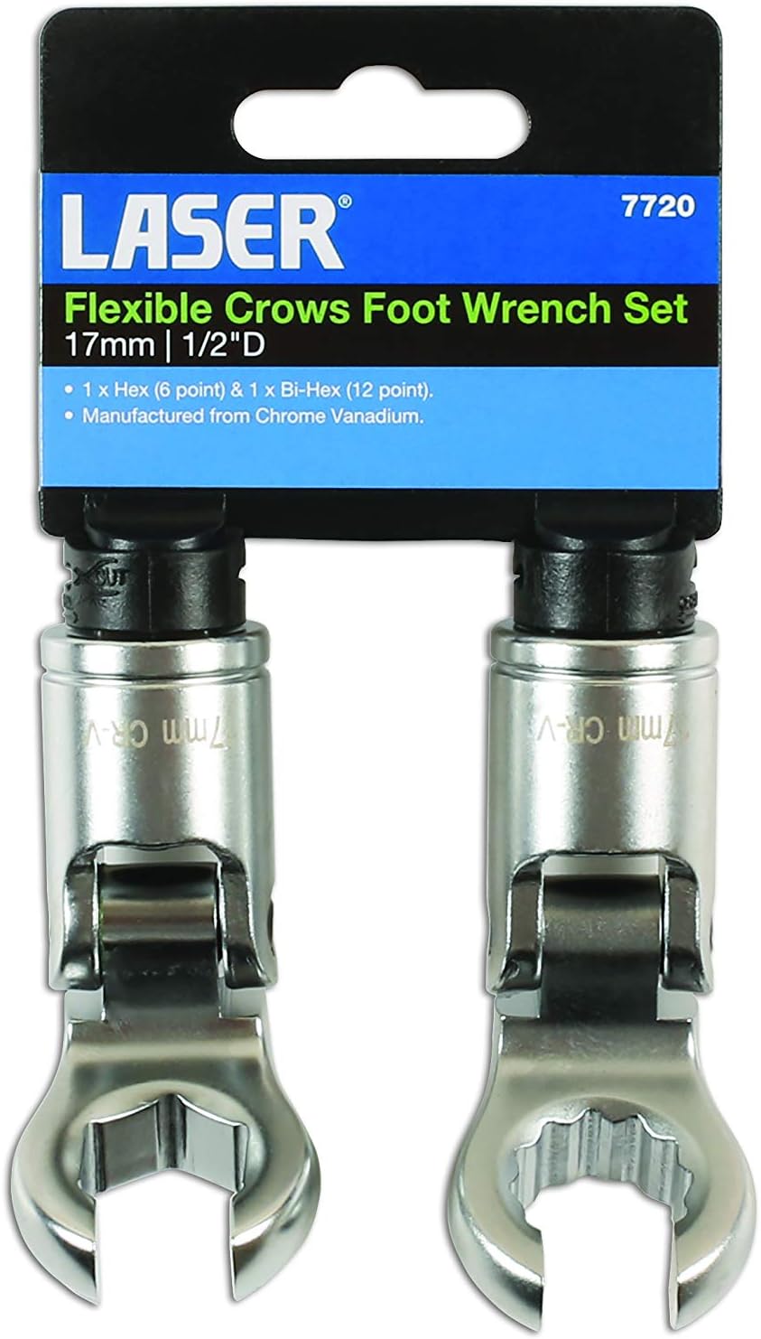 Laser 7720 Flexible Crows Foot Wrench Set 1/2"D 2pc, Multi - Image 3