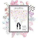Madyes Tela Per Matrimonio Con Impronte Digitali 50x50 Cm - Libro Ospiti Personalizzato Con Nomi E Data - Regalo Coppia