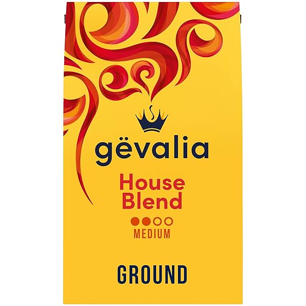 GEVALIA HOUSE BLEND MEDIUM ROAST 100% ARABICA GROUND COFFEE, FOR A KETO AND LOW CARB LIFESTYLE, 20 OZ BAG