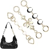 3 PCS Purse Extender Chain, Bag Strap Extender Chain Gold, Purse Strap Replacement Accessories Bag Charms for Crossbag Handbags Shoulder Bag Purse Making Supplies (Heart, Moon, Bow)
