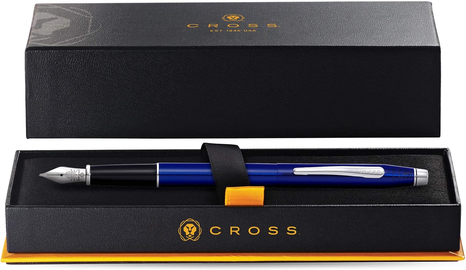 Cross Classic Century Translucent Fountain Pen with Medium Nib - Translucent Blue Lacquer, Blue Lacquer w/ Chrome - Image 4