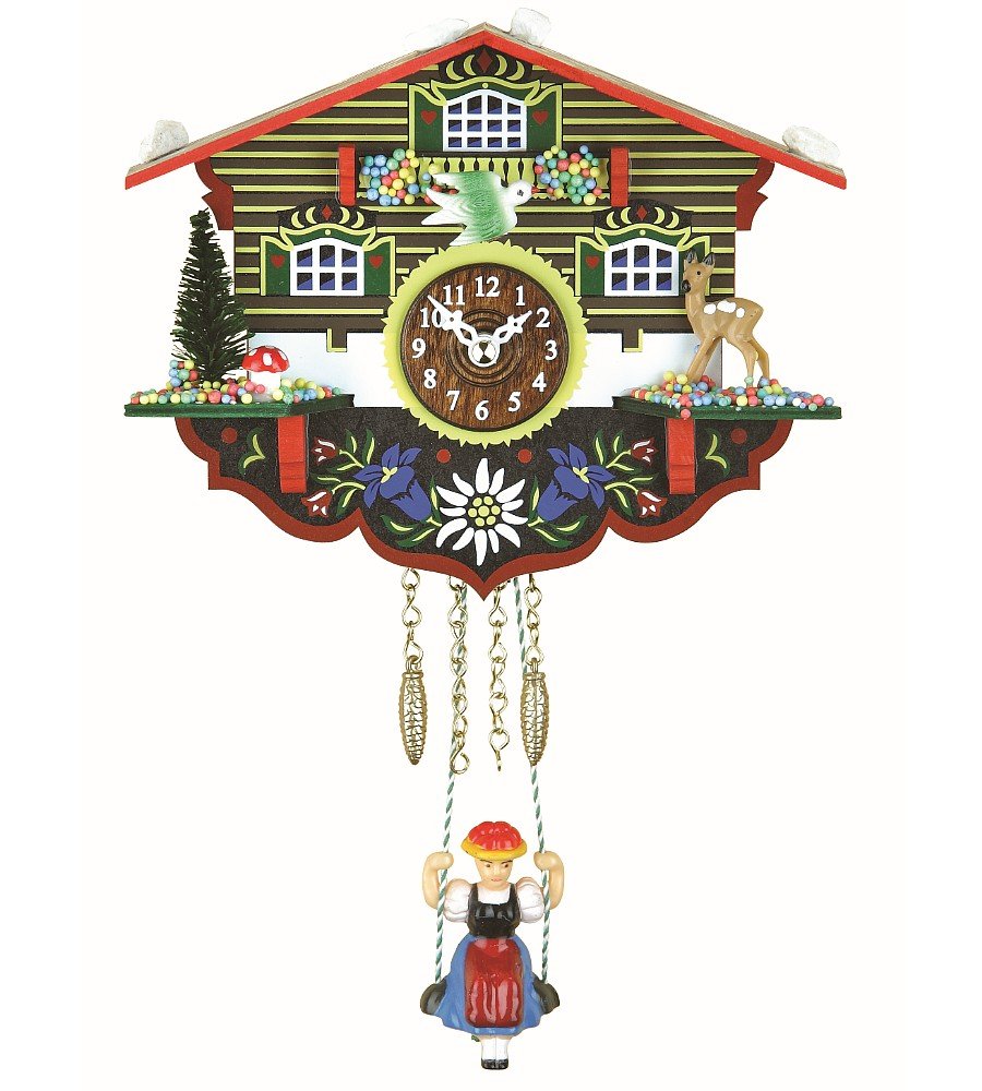 Trenkle Kuckulino Black Forest Clock Swiss House with quartz movement and cuckoo chime TU 2003 SQ