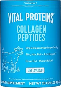 Vital Proteins Grass Fed Collagen Peptides Powder, Supports Hair, Skin, Nails, Bones, and Joints Health, Hydrolyzed Peptides 