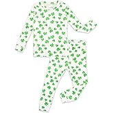 moimoln Sibling Matching 6M-8Y Soft Warm Cotton Modal Character Long Sleeve Snug-Fit Pajama Long Sleeve Sleepwear Daily