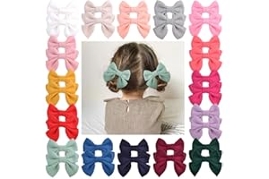 CHOICBABY 32PCS/16Colors 3.5 Inches Baby Girls Hair Bows Clips Alligator Clips Felt Woolen Hair Barrettes Hair Accessories for Toddlers Infants Kids and Little Girls