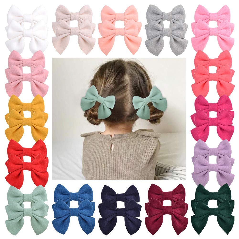 choicbaby 32Pcs Baby Hair Clips 3.5 Inches Baby Girls Hair Bows Alligator Clips Ribbon Bows Grosgrain Ribbon Barrettes Hair Accessories for Toddlers Infants Kids Girls