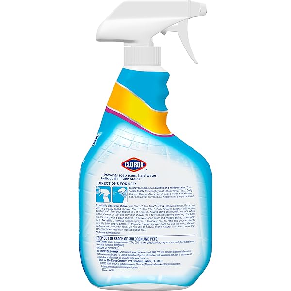 CLOROX PLUS TILEX DAILY SHOWER CLEANER, 32 FLUID OUNCE SPRAY BOTTLE, PACK OF 3