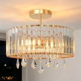 ANWIO Gold Lampshade Light Shade E27 Crystal Ceiling Chandelier 36.5CM view 8
