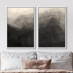 MUDECOR Framed Canvas Print Wall Art Set Monochrome