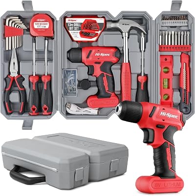 Trapano Avvitatore 8V USB, Kit per Riparazioni, Rosso