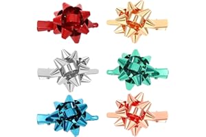 NVENF 6PCS Christmas Hair Clips for Women Christmas Accessories Xmas Bow Hair Clip Festive Holiday Hairpins Christmas Outfits Hair Accessory Party Gifts (StyleA)