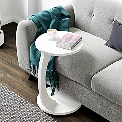 InterGo C Shaped End Table for Couch Small