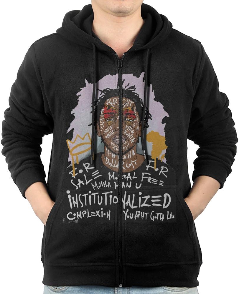 Mens Kendrick Lamar Duckworth Men's Slim Fit Zip-up Hoodies Fleece Sweatshirts Jacket