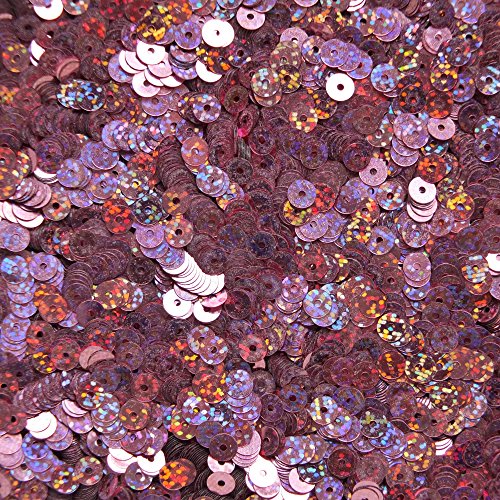 5mm Flat Round Sequin Paillettes ~ Pink Metallic Hologram Reflective Rainbow ~ Loose sequins for embroidery, bridal, applique, arts, crafts, and embellishment. Made in USA.