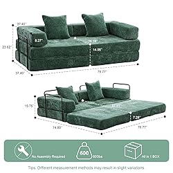 Convertible Sleeper Sofa Bed, Compression Folding