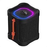 Lifeworks Skullcandy Terrain Mini 2 Wireless Bluetooth Speaker, IPX7 Water Resistant, 14H Battery, Multi-Link, LED Light Show, Lightweight & Portable (Black)