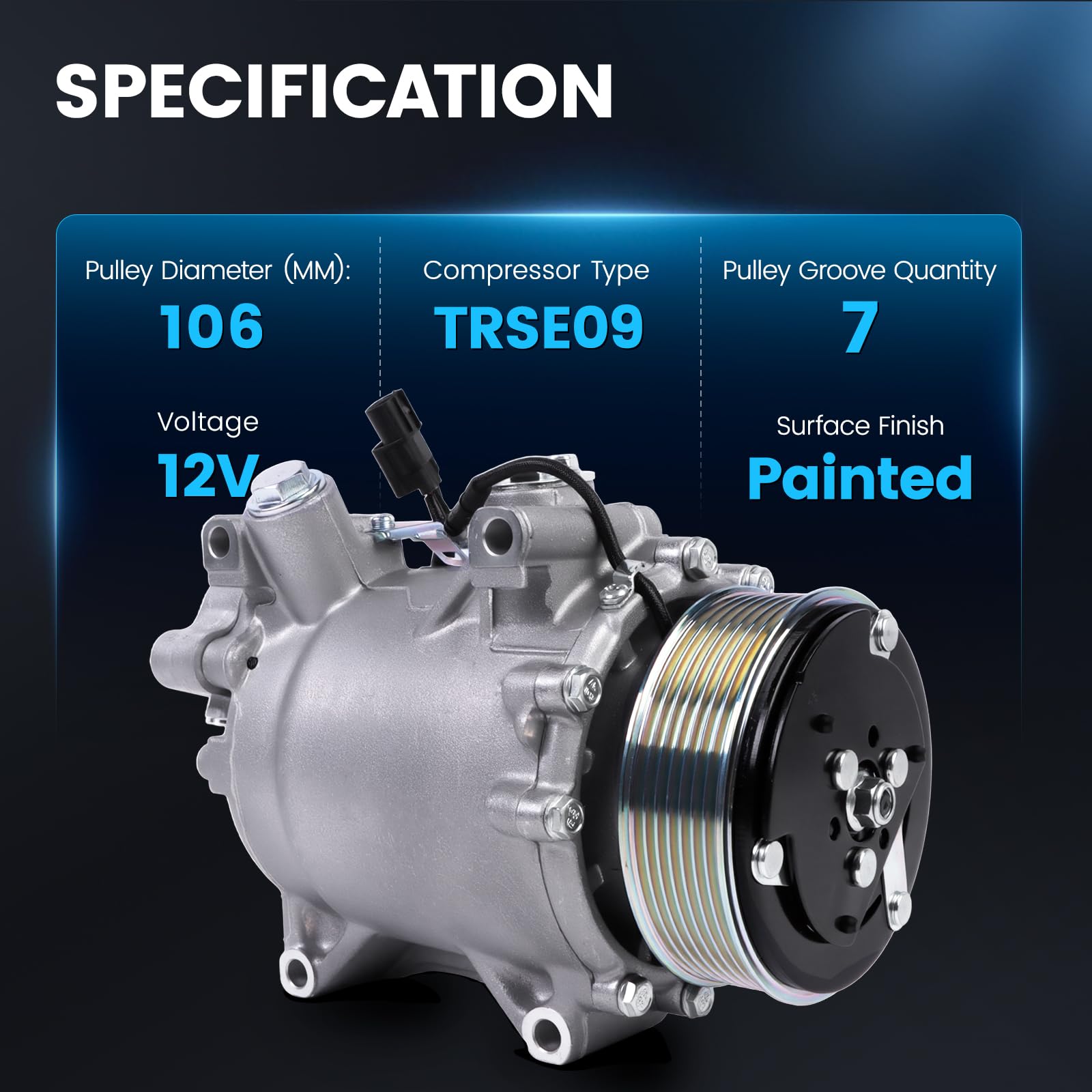 Condition photo showing New/Like New for yomall 4920ac ac compressor ac compressor with clutch fits for 2007-2012 rdx 2.3l, 2012-2015 civic,