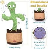 Talking Cactus Toy - Singing Dancing Voice Recording Plush Baby Toy view 4