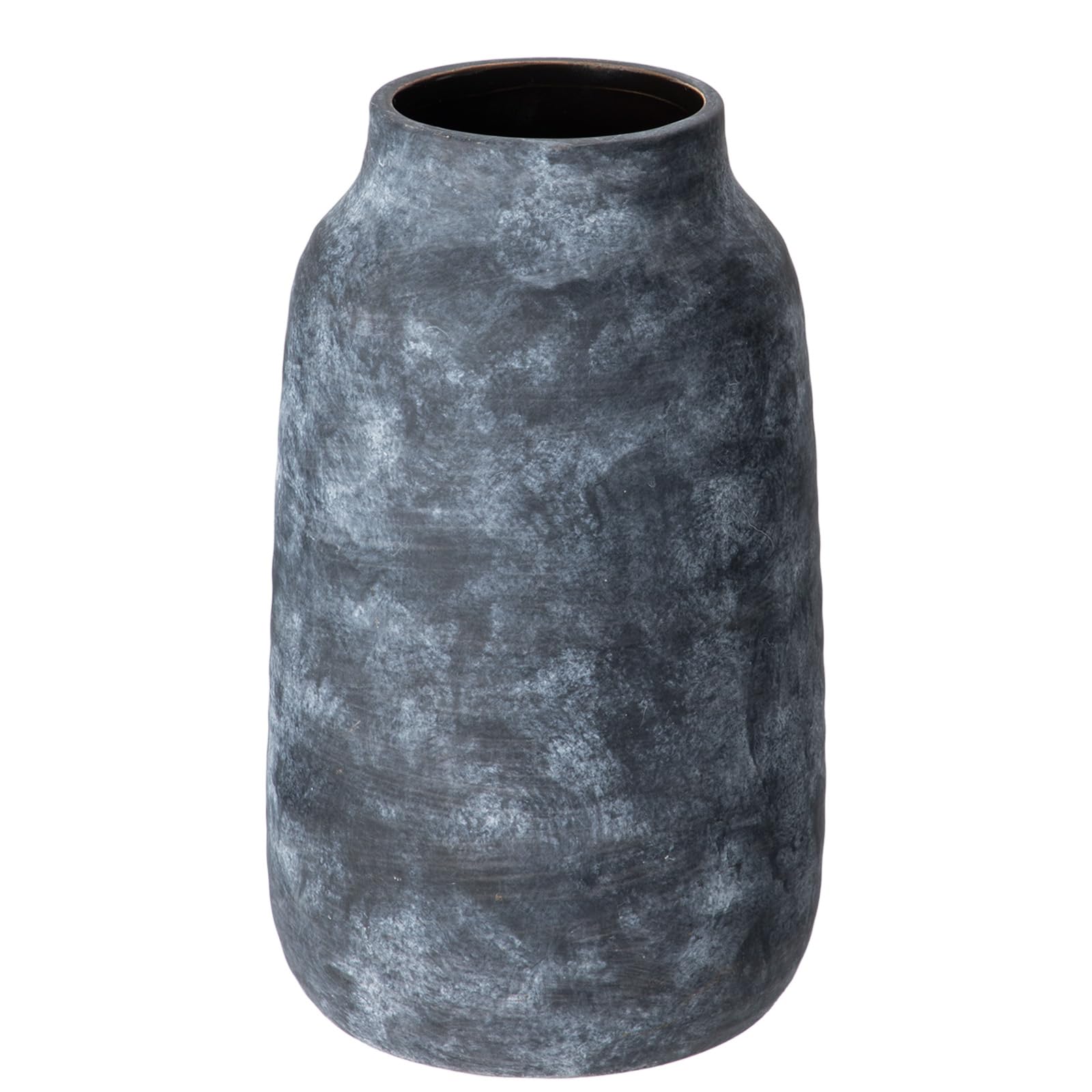 Briful 9.6" Tall Ceramic Vase for Flowers, 24.5cm Tall Vases Rustic Blue Vases Whitewashed, 3.3-inch Opening Large Flower Vase for Pampas, Dry Plants, Fresh Flowers, Home Kitchen Decor