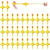Sumind 32 Pieces Slingshot Chicken Flinger Party Favors Funny Mini Flying Rubber Chickens Bulk for Christmas Stocking Stuffers Classroom Prizes Birthday Gifts Goodie Bags Fillers(Yellow)