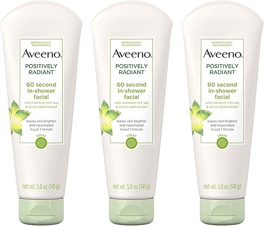 aveeno positively radiant 60 second shower facial