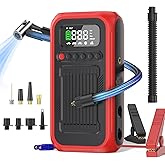 Tire Inflator Portable Air Compressor, 12V Car Jump Starter, 150PSI & 28000mAh Air Pump with Air Blower, Digital Pressure Gauge and LED Light, Electric Air Pump for Car, Motorcycle, Balls, Bike Pump