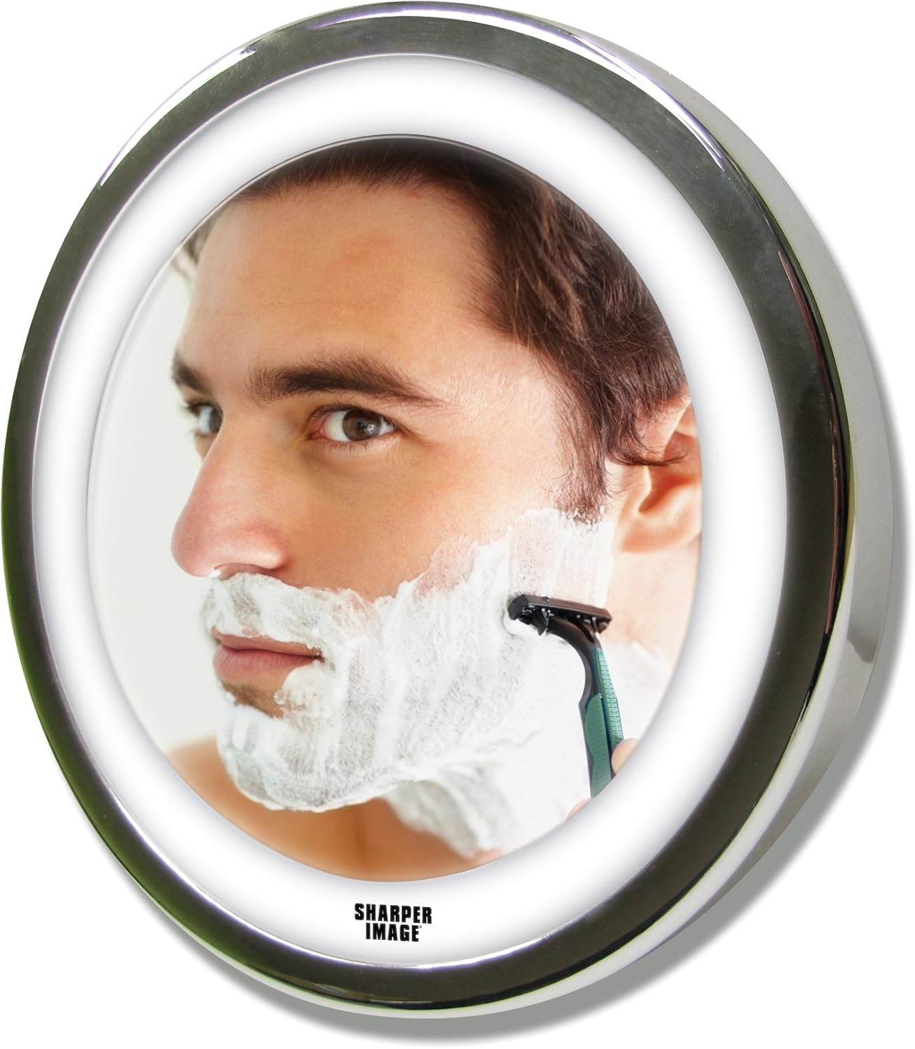Sharper Image LED Anti-Fog Shower Mirror, Silver -