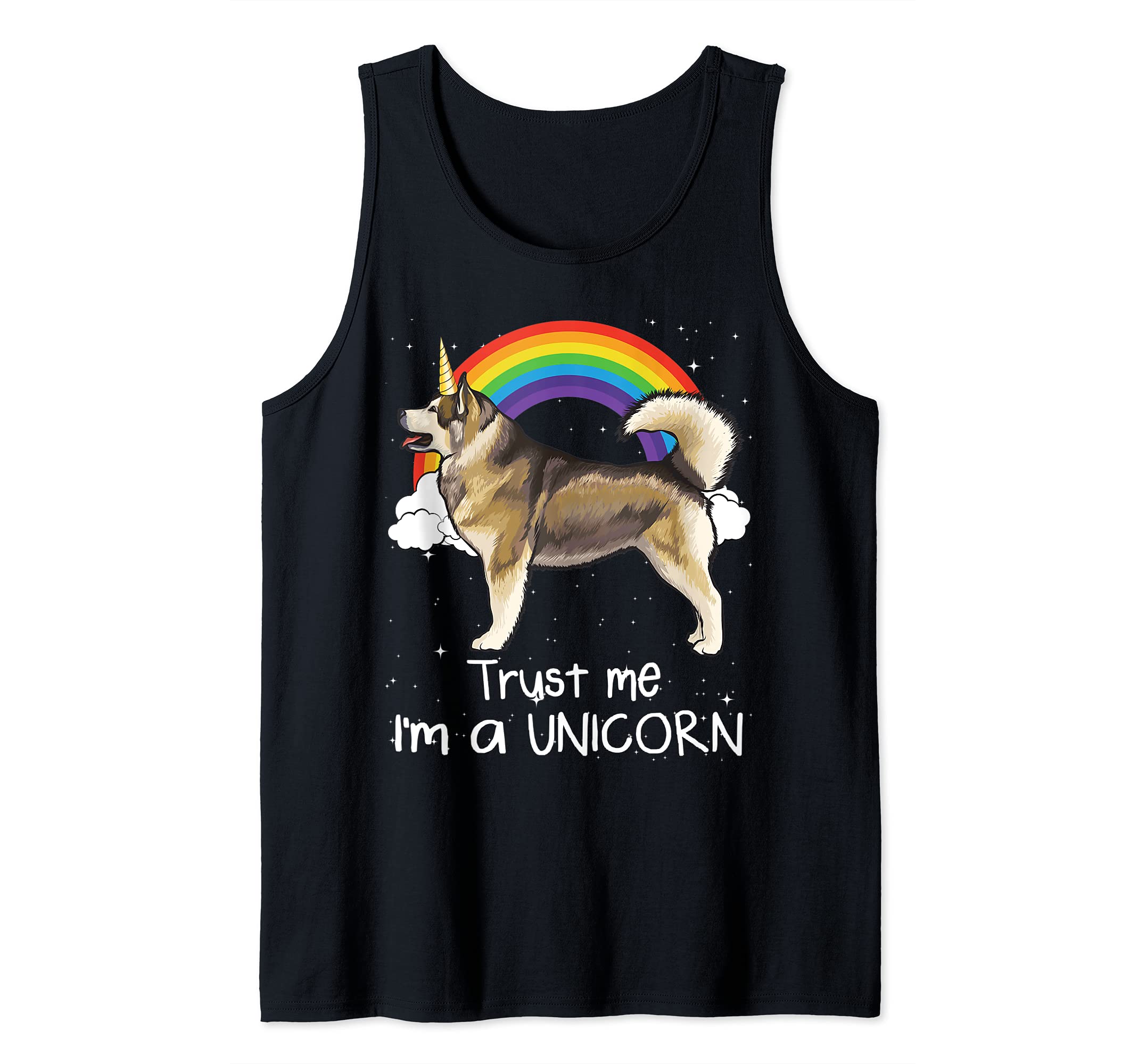 Rainbow Alaskan Malamute Trust Me I'm A Unicorn Dog Tank Top