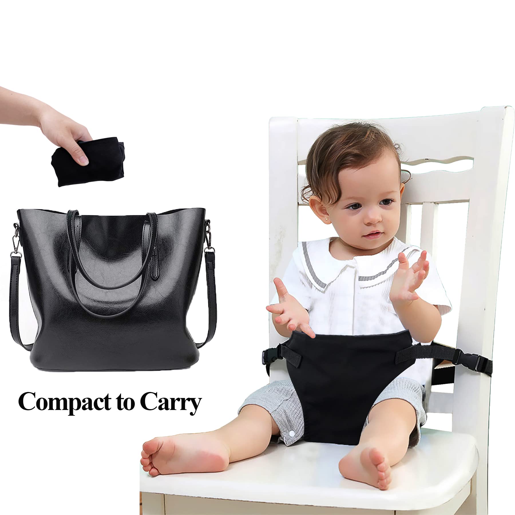 Baby Harness Seat for High Chair, Portable Feeding Seat Belt with Strap Toddler Safety Seat Belt Foldable Baby Booster Harness Belt for Restaurant Shopping Cart Travel